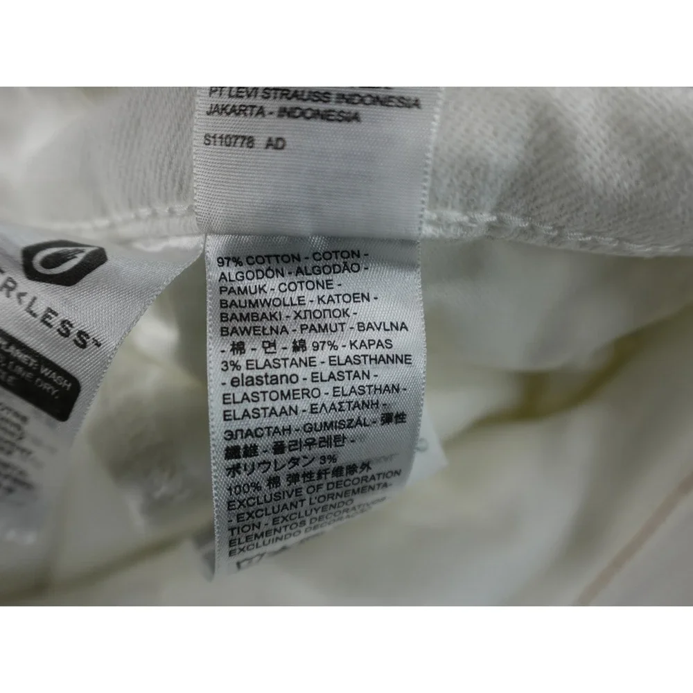 Levi's 511 Slim Fit Jeans Mens 34x30 White Stretch Denim 04511-1943
